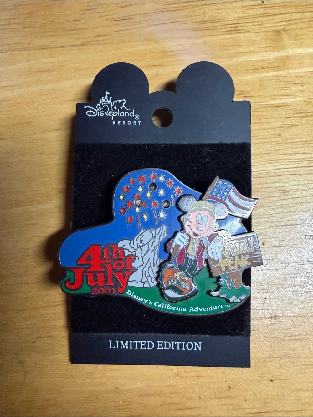 Disney Red Blue Green White 4th of July Grizzly Peak Mickey Enamel Pin